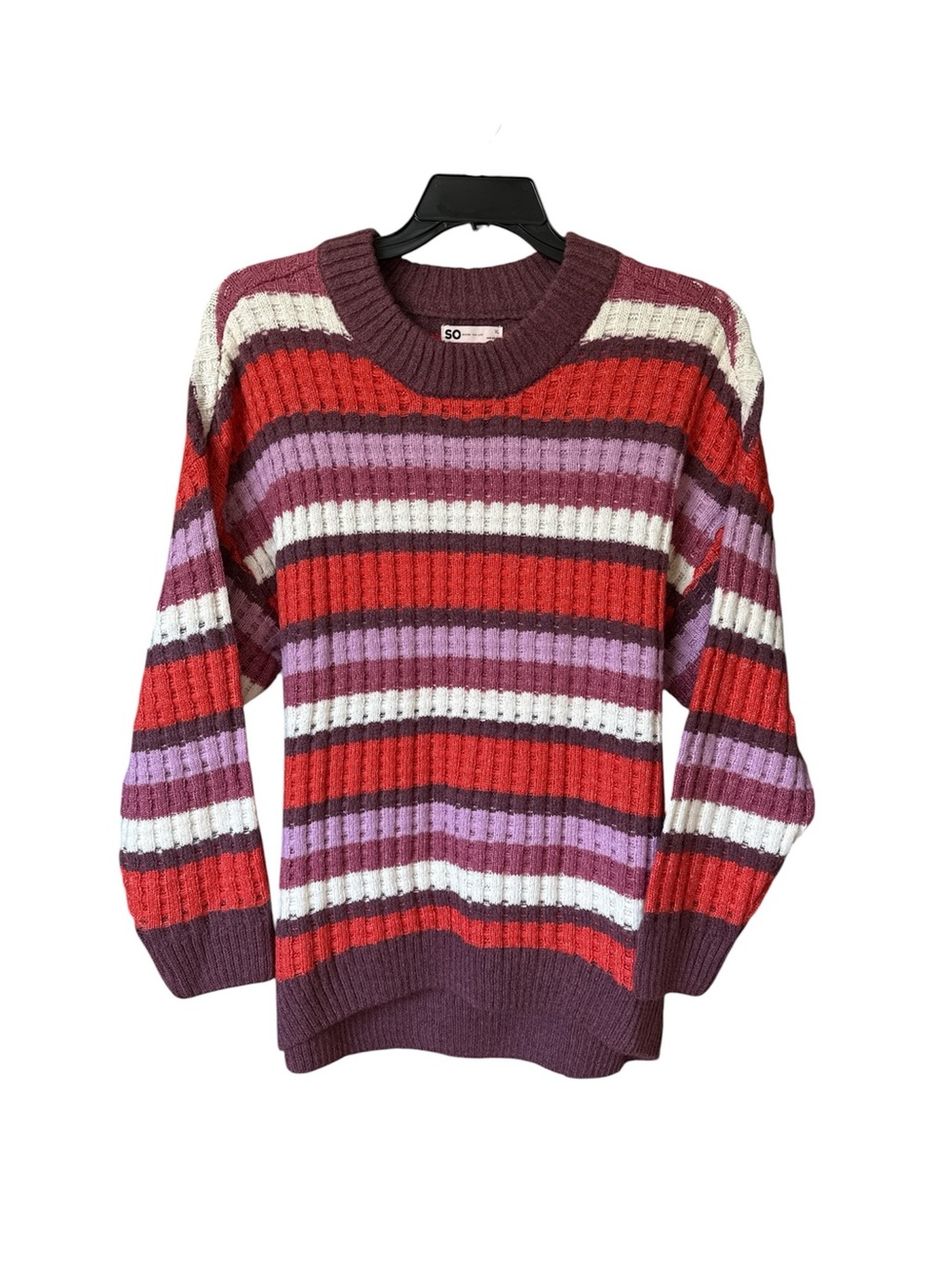 SO Goods for Life Striped Open Knit Sweater Women’s XL